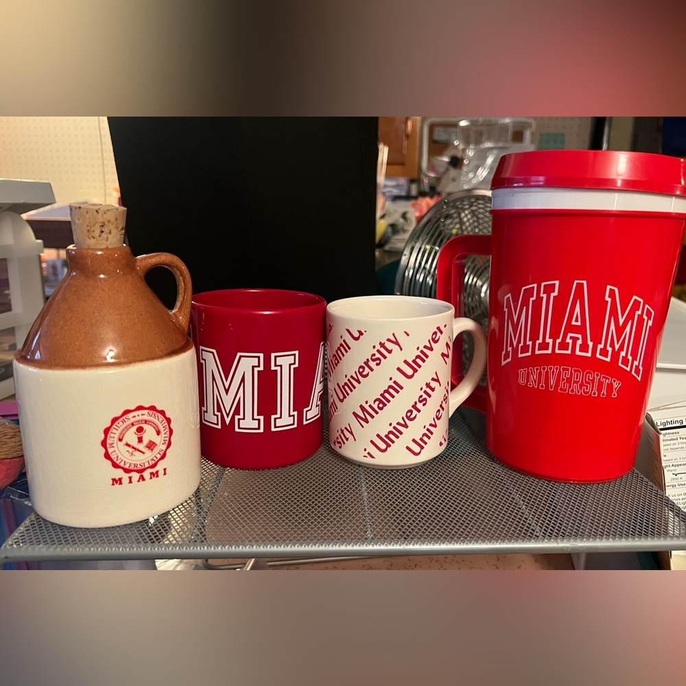 4 Miami (of Ohio) university cups.  All 4 for 1 price!